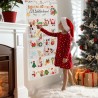 DPKOW Deutsch 24 Adventskalender zum Befüllen Stoff, 1 BIS 24 Zahlen Adventskalender Hängende Tüten für Kinder Weihnachten Gesch