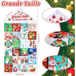 DPKOW Français Calendrier de l'Avent à Remplir 2025, Vide Calendrier de l'Avent a Remplir Soit Meme, Tissu Calendrier de l'Avent