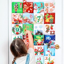 DPKOW Français Calendrier de l'Avent à Remplir 2025, Vide Calendrier de l'Avent a Remplir Soit Meme, Tissu Calendrier de l'Avent