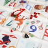 DPKOW Hiver Animaux Calendrier de l'Avent à Remplir Soit Même, Vide Calendrier de l'Avent Tissu DIY Calendriers de Noël pour Cad