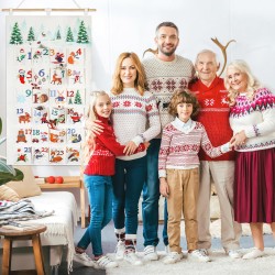 DPKOW Hiver Animaux Calendrier de l'Avent à Remplir Soit Même, Vide Calendrier de l'Avent Tissu DIY Calendriers de Noël pour Cad