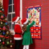 DPKOW 2025 Calendrier de l'Avent de Noël en Feutre avec 24 Pochettes et Un Poteau, Calendrier de l'Avent à Remplir avec 24 Deco 