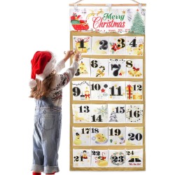 DPKOW Tissu Calendrier de l'Avent à Remplir 2025, Vide Calendrier de l'Avent a Remplir Soit Meme, Bricolage Calendrier de l'Aven