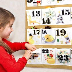 DPKOW Tissu Calendrier de l'Avent à Remplir 2025, Vide Calendrier de l'Avent a Remplir Soit Meme, Bricolage Calendrier de l'Aven