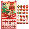 DPKOW Calendrier de l'Avent 2025 de Noël en Feutre avec 24 Poches et Un Poteau, Calendrier de l'Avent à Remplir avec 24 Deco Noe