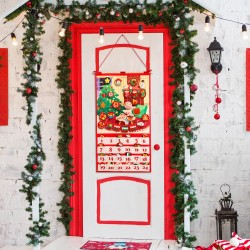 DPKOW Calendrier de l'Avent 2025 de Noël en Feutre avec 24 Poches et Un Poteau, Calendrier de l'Avent à Remplir avec 24 Deco Noe