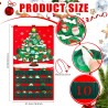 DPKOW 2025 Calendrier de l'Avent de Sapin de Noël en Feutre avec 24 Pochettes et un Poteau, Calendrier de l'Avent à Remplir avec
