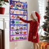 DPKOW Calendrier de l'Avent 2025, calendrier de l'Avent de Noël en tissu réutilisable avec 24 poches & poteau, décorations de No