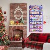 DPKOW Calendrier de l'Avent 2025, calendrier de l'Avent de Noël en tissu réutilisable avec 24 poches & poteau, décorations de No