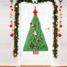 DPKOW 2025 Calendrier de l'Avent pour sapin de Noël à remplir Tissu, 125 x 69 cm Calendrier de l'Avent Tapisserie à suspendre Ré