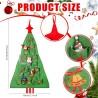DPKOW 2025 Calendrier de l'Avent pour sapin de Noël à remplir Tissu, 125 x 69 cm Calendrier de l'Avent Tapisserie à suspendre Ré