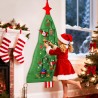 DPKOW 2025 Calendrier de l'Avent pour sapin de Noël à remplir Tissu, 125 x 69 cm Calendrier de l'Avent Tapisserie à suspendre Ré