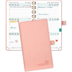 POPRUN Agenda De poche 2025 2026 Semainier 16,5 x 9 cm D'Août 2025 à Déc 2026 - Petit Planner Scolaire 17 Mois avec Couverture S