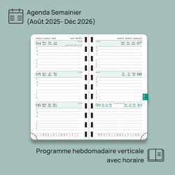 POPRUN Agenda De poche 2025 2026 Semainier 16,5 x 9 cm D'Août 2025 à Déc 2026 - Petit Planner Scolaire 17 Mois avec Couverture S