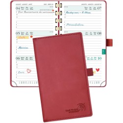 POPRUN Agenda De poche 2025 2026 Semainier 16,5 x 9 cm D'Août 2025 à Déc 2026 - Petit Planner Scolaire 17 Mois avec Couverture S