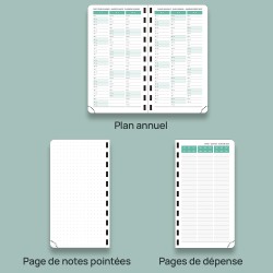 POPRUN Agenda De poche 2025 2026 Semainier 16,5 x 9 cm D'Août 2025 à Déc 2026 - Petit Planner Scolaire 17 Mois avec Couverture S