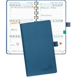 POPRUN Agenda De poche 2025 2026 Semainier 16,5 x 9 cm D'Août 2025 à Déc 2026 - Petit Planner Scolaire 17 Mois avec Couverture S