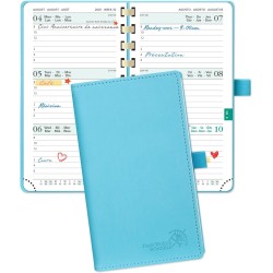 POPRUN Agenda De poche 2025 2026 Semainier 16,5 x 9 cm D'Août 2025 à Déc 2026 - Petit Planner Scolaire 17 Mois avec Couverture S