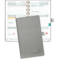 POPRUN Agenda Scolaire Calendrier De poche 2025 2026 Semainier 16,5 x 9 cm D'Août 2025 à Déc 2026 - Petit Planner 17 Mois avec C
