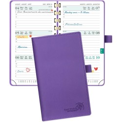 POPRUN Agenda De poche 2025 2026 Semainier 16,5 x 9 cm D'Août 2025 à Déc 2026 - Petit Planner Scolaire 17 Mois avec Couverture S