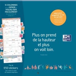 Calendrier Oxford Famille Scolaire 16 Mois 30x30cm 1 Mois sur 2 Pages Année 2025-2026 Bleu