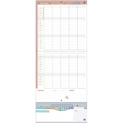 Calendrier Oxford Famille Scolaire 16 Mois 30x30cm 1 Mois sur 2 Pages Année 2025-2026 Bleu