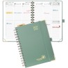 POPRUN Agenda 2025 2026 Semainier 21 x 16,5cm D'Août 2025 à Déc 2026, Planner Vertical Scolaire 17 Mois avec Couverture Rigide S