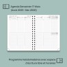 POPRUN Agenda 2025 2026 Semainier 21 x 16,5cm D'Août 2025 à Déc 2026, Planner Vertical Scolaire 17 Mois avec Couverture Rigide S