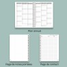 POPRUN Agenda 2025 2026 Semainier 21 x 16,5cm D'Août 2025 à Déc 2026, Planner Vertical Scolaire 17 Mois avec Couverture Rigide S