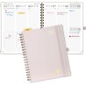 POPRUN Agenda 2025 2026 Semainier 25,5 x 21,5cm D'Août 2025 à Déc 2026, Planner Vertical Scolaire 17 Mois Couverture Rigide Spir