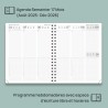 POPRUN Agenda 2025 2026 Semainier 25,5 x 21,5cm D'Août 2025 à Déc 2026, Planner Vertical Scolaire 17 Mois Couverture Rigide Spir