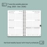 POPRUN Agenda De poche 2025 2026 A6 Semainier 16 x 10,5 cm D'Août 2025 à Déc 2026, Petit Planner Scolaire 17 Mois avec Couvertur
