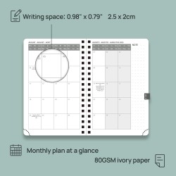 POPRUN Agenda De poche 2025 2026 A6 Semainier 16 x 10,5 cm D'Août 2025 à Déc 2026, Petit Planner Scolaire 17 Mois avec Couvertur