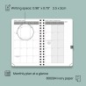 POPRUN Agenda De poche 2025 2026 A6 Semainier 16 x 10,5 cm D'Août 2025 à Déc 2026, Petit Planner Scolaire 17 Mois avec Couvertur