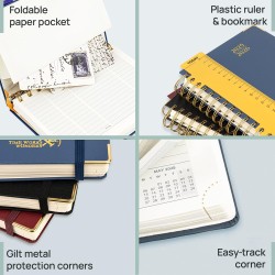 POPRUN Agenda De poche 2025 2026 A6 Semainier 16 x 10,5 cm D'Août 2025 à Déc 2026, Petit Planner Scolaire 17 Mois avec Couvertur