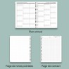 POPRUN Agenda 2025 2026 Semainier 25,5 x 21,5cm D'Août 2025 à Déc 2026, Planner Vertical Scolaire 17 Mois Couverture Rigide Spir