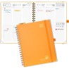 Poprun agenda 2025 2026 semainier 25,5 x 21,5cm d'août 2025 à déc 2026, planner vertical scolaire 17 mois couverture rigide spir