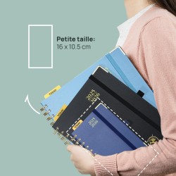 POPRUN Agenda De poche 2025 2026 A6 Semainier 16 x 10,5 cm D'Août 2025 à Déc 2026, Petit Planner Scolaire 17 Mois avec Couvertur