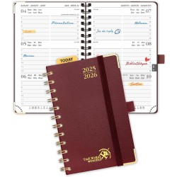 POPRUN Agenda De poche 2025 2026 A6 Semainier 16 x 10,5 cm D'Août 2025 à Déc 2026, Petit Planner Scolaire 17 Mois avec Couvertur