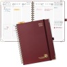 POPRUN Agenda 2025 2026 Semainier 25,5 x 21,5cm D'Août 2025 à Déc 2026, Planner Vertical Scolaire 17 Mois Couverture Rigide Spir
