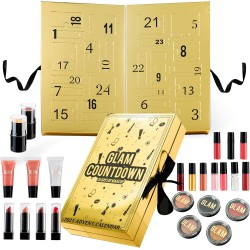 KreativeKraft Calendrier de l'Avent Beauté 2025, Coffret Maquillage, Soins Visage, Compte à Rebours de Noël, Idée Cadeau Femme, 