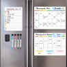 Calendrier Magnétique pour Frigo, Effaçable à Sec, 3 Plannings Mensuel, Hebdomadaire et Quotidien à Coller sur le Réfrigérateur,