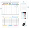 Calendrier Magnétique pour Frigo, Effaçable à Sec, 3 Plannings Mensuel, Hebdomadaire et Quotidien à Coller sur le Réfrigérateur,