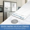 Calendrier Mensuel et Hebdomadaire Magnétique pour Frigo et Petit Tableau Liste de Courses avec 4 Marqueurs et 1 Effaceur, Idéal