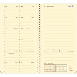 Quo Vadis - Agenda Spiralé 2026 - Italnote S Prestige - Semainier Horizontal - Français - Soho Bleu - 12 mois 1/2 de mi-décembre