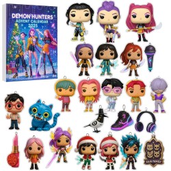 Calendrier de l'Avent K Pop De-mon H-Hunters Merch,KKPop H-Hunters Noël 2025 Avec Compte à Rebours de 24 Jours,K-POP Huntrix Fig