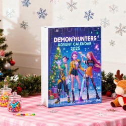 Calendrier de l'Avent K Pop De-mon H-Hunters Merch,KKPop H-Hunters Noël 2025 Avec Compte à Rebours de 24 Jours,K-POP Huntrix Fig