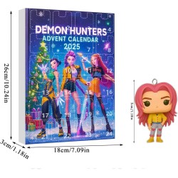 Calendrier de l'Avent K Pop De-mon H-Hunters Merch,KKPop H-Hunters Noël 2025 Avec Compte à Rebours de 24 Jours,K-POP Huntrix Fig