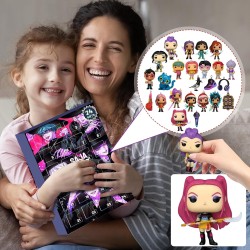 Calendrier de l'Avent K Pop De-mon H-Hunters Merch,KKPop H-Hunters Noël 2025 Avec Compte à Rebours de 24 Jours,K-POP Huntrix Fig