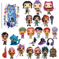 Calendrier de l'Avent K Pop De-mon H-Hunters Merch,KKPop H-Hunters Noël 2025 Avec Compte à Rebours de 24 Jours,K-POP Huntrix Fig